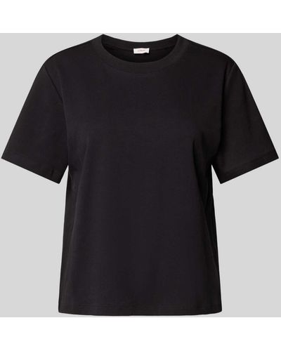 S.oliver T-shirt Met Zijsplitten - Zwart