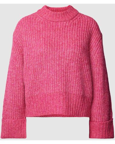 Gina Tricot Gebreide Pullover Met Opstaande Kraag - Roze