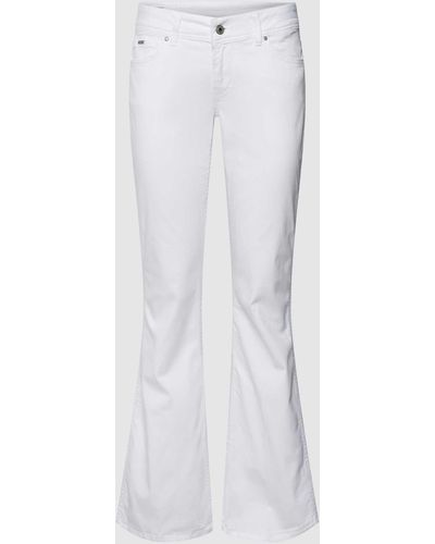 Pepe Jeans Flared Fit Hose im 5-Pocket-Design Modell 'NEW PIMLICO' - Weiß