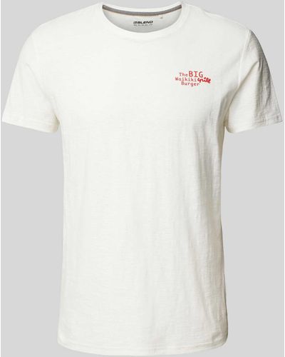 Blend T-shirt Met Motief- En Statementprint Aan De Achterkant - Wit