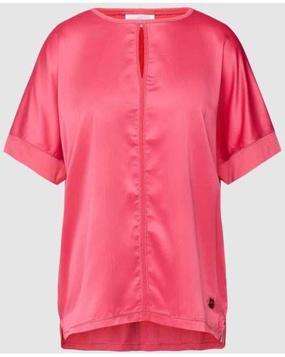 Sportalm Blusenshirt mit Schlüsselloch-Ausschnitt - Pink