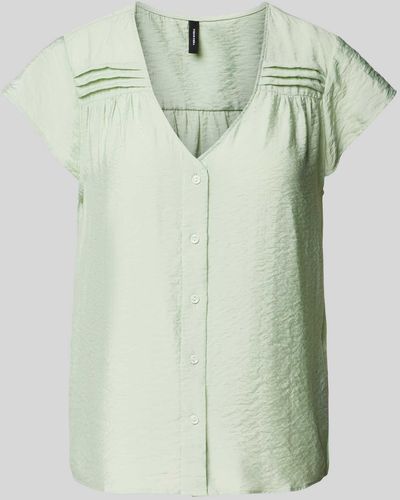 Vero Moda Bluse mit V-Ausschnitt Modell 'JOSIE' - Grün