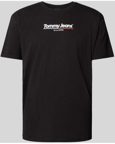Tommy Hilfiger T-Shirt mit Label-Print - Schwarz