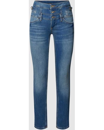 Liu Jo Skinny Fit Jeans Met Knoopsluiting - Blauw