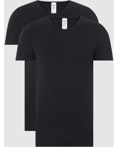 SKINY T-shirt Van Katoen In Een Set Van 2 - Zwart
