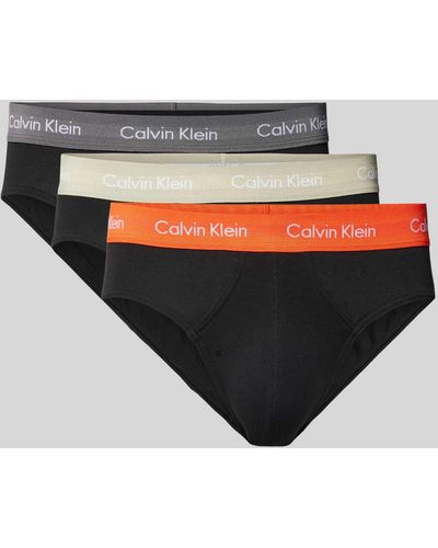 Calvin Klein Slip mit elastischem Label-Bund im 3er-Pack - Grau