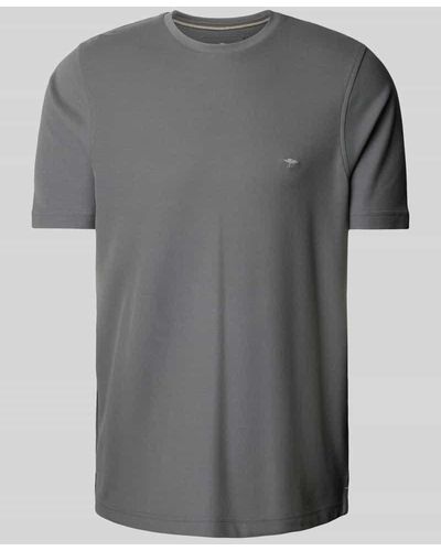 Fynch-Hatton T-Shirt mit Logo-Stitching - Grau