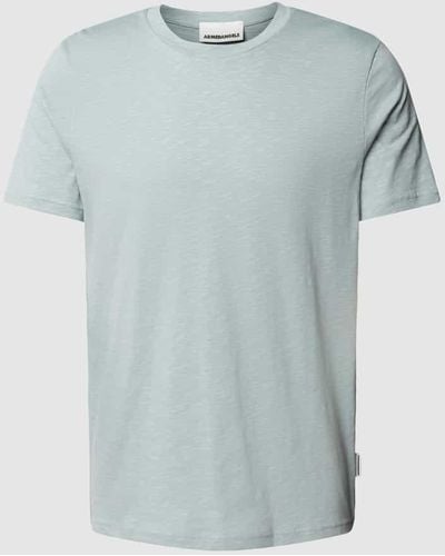 ARMEDANGELS T-Shirt in unifarbenem Design Modell 'JAAMEL STRUCTURE' - Blau