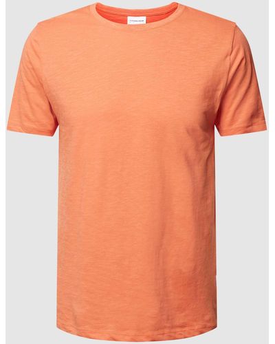 Lindbergh T-shirt Met Ronde Hals - Oranje