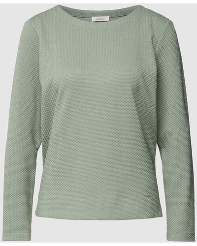 S.oliver Sweatshirt mit Viskose-Anteil und fein strukturiertem Design - Grün