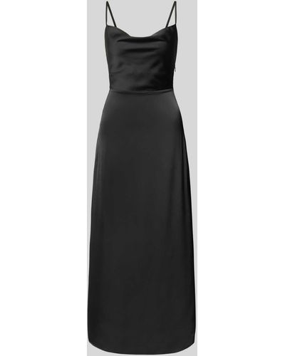 Vila Knielanges Kleid mit Wasserfall-Ausschnitt Modell 'RAVENNA' - Schwarz