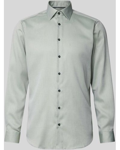 Christian Berg Men Regular Fit Business-Hemd mit Knopfleiste - Grau