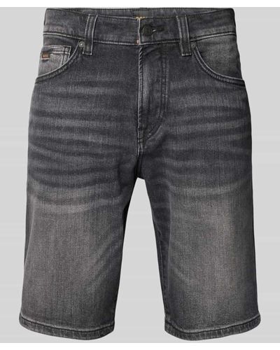 BOSS Regular Fit Jeansshorts im 5-Pocket-Design - Grau