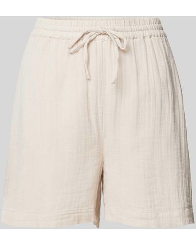 Pieces High Waist Shorts mit elastischem Bund Modell 'STINA' - Natur