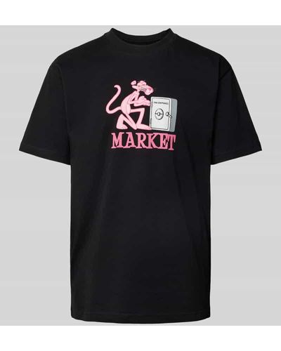 Market T-Shirt mit Rundhalsausschnitt Modell 'PINK PANTHER' - Schwarz