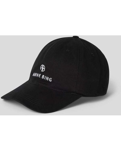 Anine Bing Base Cap mit Label-Stitching - Schwarz