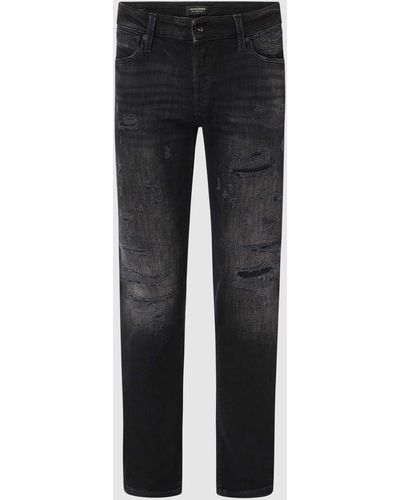Jack & Jones Slim Fit Jeans mit Stretch-Anteil Modell 'Glenn' - Schwarz
