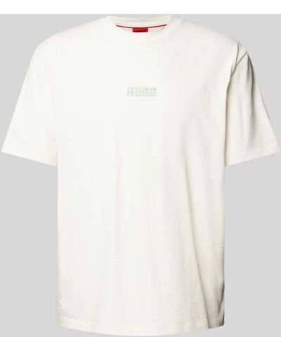 HUGO T-Shirt mit Label-Print Modell 'Diqitee' - Weiß
