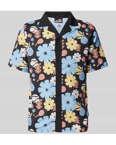 Ellesse Regular Fit Freizeithemd mit floralem Print Modell 'LUMI' - Blau