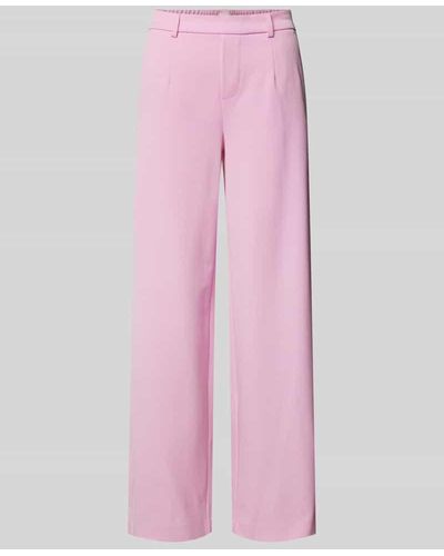 Object Wide Leg Stoffhose mit Bundfalten Modell 'Lisa' - Pink