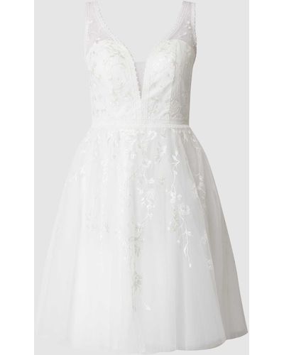 Luxuar Brautkleid aus Tüll mit Stickereien - Weiß