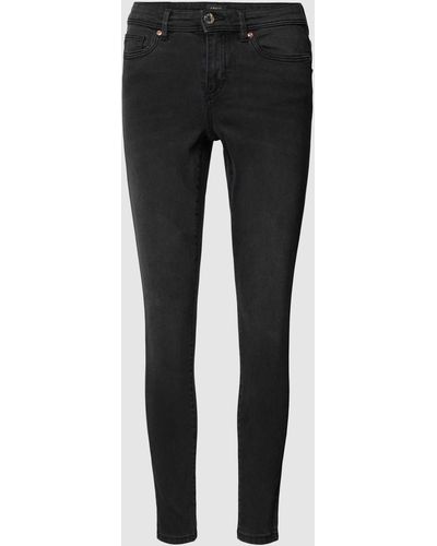 ONLY Skinny Fit Jeans mit Label-Patch Modell 'WAUW' - Schwarz