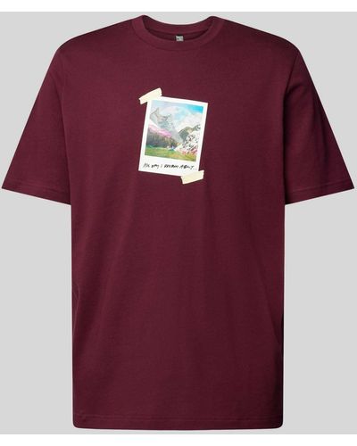 adidas T-Shirt mit Motiv-Print - Rot