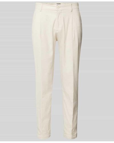 Strellson Hose mit Bundfalten Modell 'Louis' - Weiß