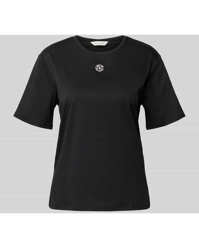 MSCH Copenhagen T-Shirt mit Label-Print Modell 'Melea' - Schwarz
