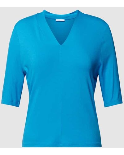Opus T-Shirt aus Viskose mit 1/2-Arm Modell 'Sadja' - Blau