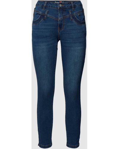 Buena Vista Jeans Met Labeldetails - Blauw
