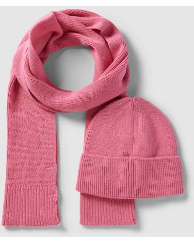 Cinque Schal und Mütze im Set - Pink