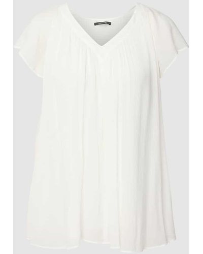 Comma, Blusenshirt aus Viskose mit Strukturmuster - Weiß