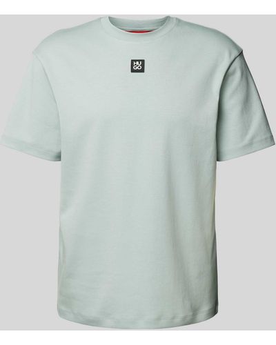 HUGO T-Shirt mit Label-Patch Modell 'Dalile' - Blau