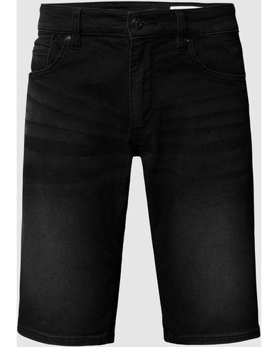 S.oliver Jeansshorts Met Labelpatch - Zwart