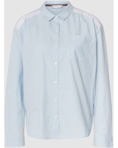 Tommy Hilfiger Pyjama-Oberteil mit Streifenmuster Modell 'STRIPE TOP' - Blau