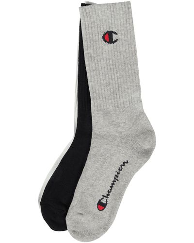 Champion Socken mit Label-Detail im 3er-Pack Modell 'Crew Socks' - Grau