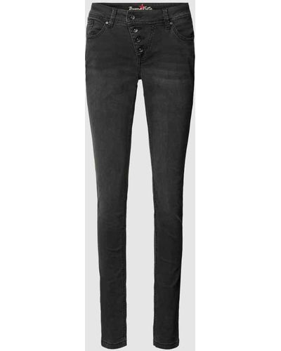 Buena Vista Jeans mit unifarbenem Design und Used-Look im Skinny Fit - Grau