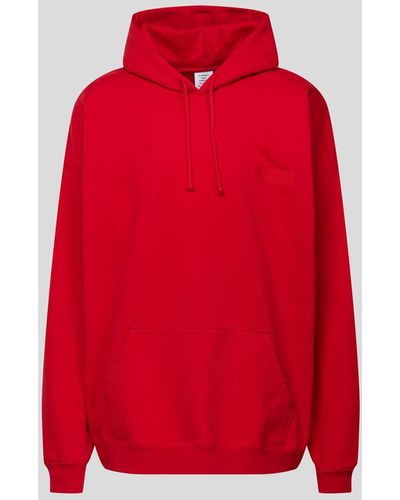 Vetements Oversized Hoodie mit Label-Stitchings - Rot