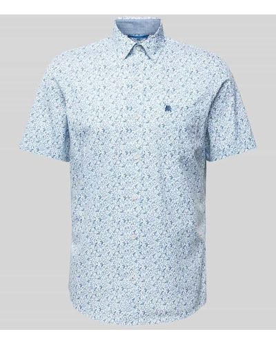 Lerros Slim Fit Freizeithemd mit Allover-Print - Blau