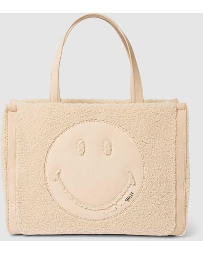 WEAT Handtasche mit Teddyfell Modell 'Smiley® Cozy' - Natur