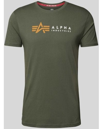 Alpha Industries T-shirt Met Labelprint - Groen