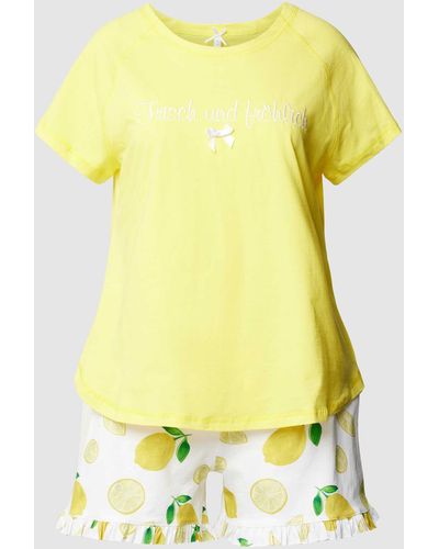 Louis & Louisa Pyjama mit Statement-Stitching - Gelb