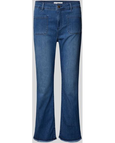 Brax Bootcut Jeans mit Fransen Modell 'Style. Anna' - Blau