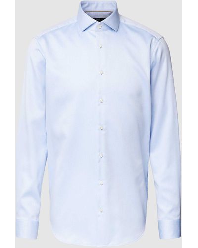 Jake*s Regular Fit Zakelijk Overhemd Met Kentkraag - Blauw