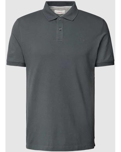 S.oliver Poloshirt mit Label-Detail - Grau