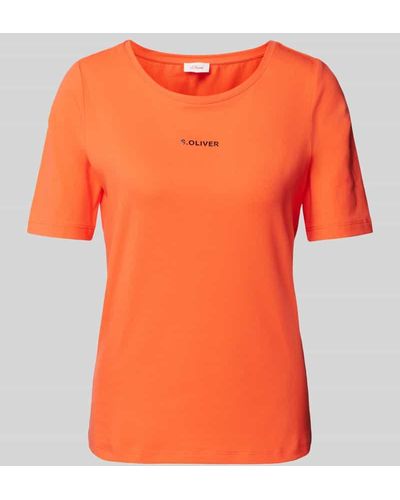S.oliver T-Shirt mit Label-Print - Orange