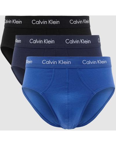 Calvin Klein Slips aus Baumwoll-Mix im 3er-Pack - Blau