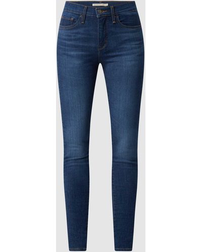 Levi's® 300 Shaping Super Skinny Fit Jeans Met Stretch, Model '310' - Blauw