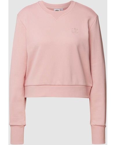 adidas Originals Sweatshirt Met Labelstitching - Roze